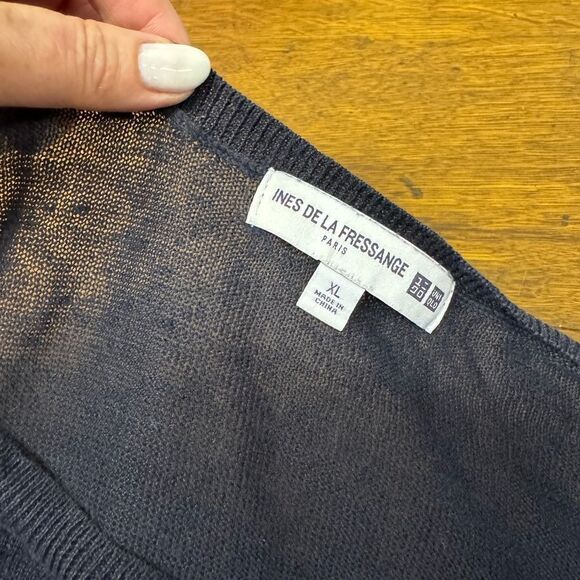 UNIGLO Ines de la Fressange fine knit navy sweater - XL - Picture 3 of 5
